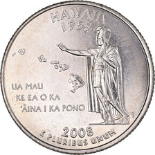 Monnaie, États-Unis, Quarter Dollar, Quarter, 2008, U.S. Mint, Denver, Hawaii