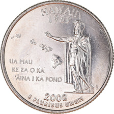 Coin, United States, Quarter Dollar, Quarter, 2008, U.S. Mint, Denver, Hawaii