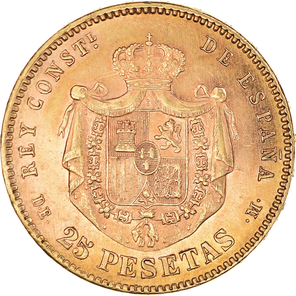 Moneda, España, Alfonso XII, 25 Pesetas, 1878, Madrid, EBC, Oro, KM:673