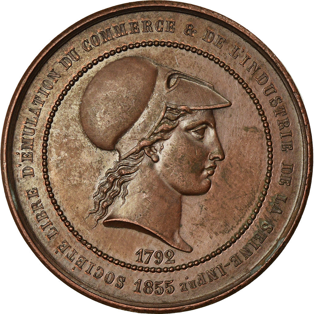 France, Token, Société d'Emulation, Commerce et Industrie, Seine Inf., 1855