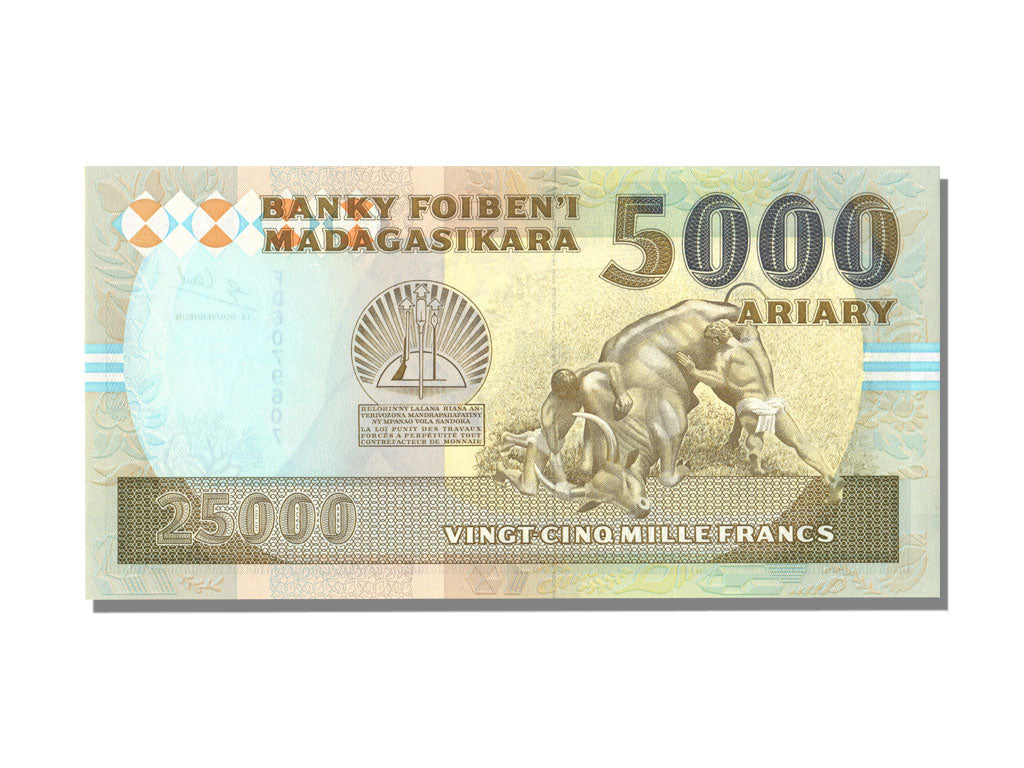 Madagascar, 5000 Ariary – 25 000 Francs, UNC(65-70), FD