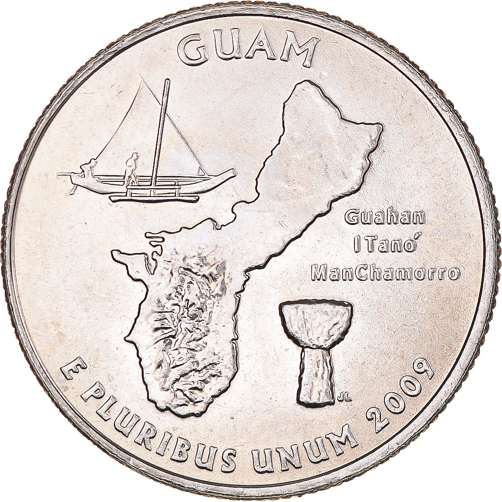 Moneda, Estados Unidos, Quarter Dollar, Quarter, 2009, U.S. Mint, Denver, Guam