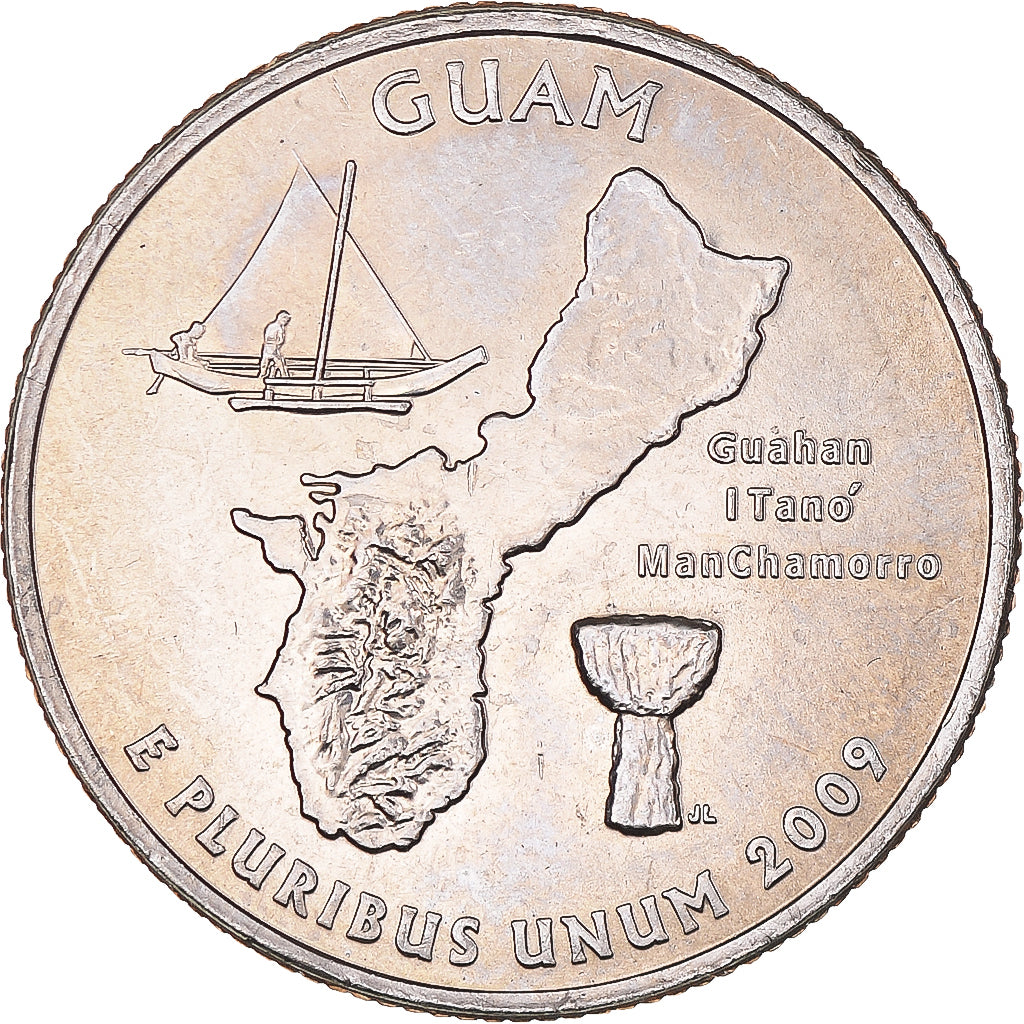 Coin, United States, Quarter Dollar, Quarter, 2009, U.S. Mint, Denver, Guam