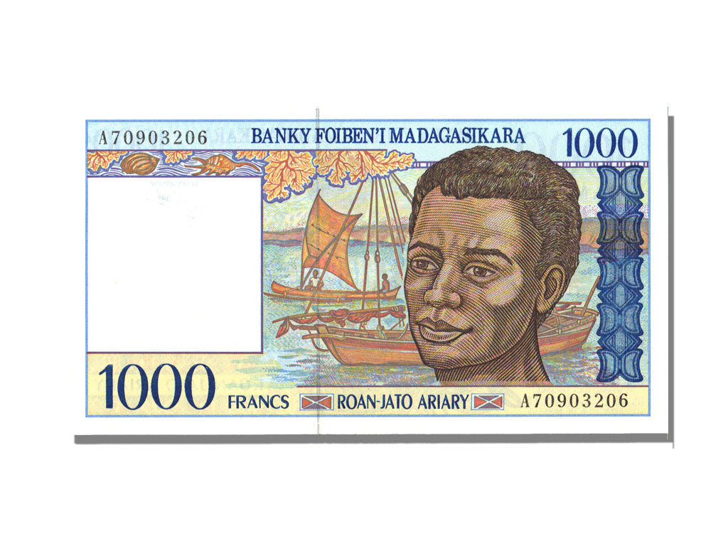 Madagascar, 1000 Francs = 200 Ariary, KM #76a, UNC(65-70), A
