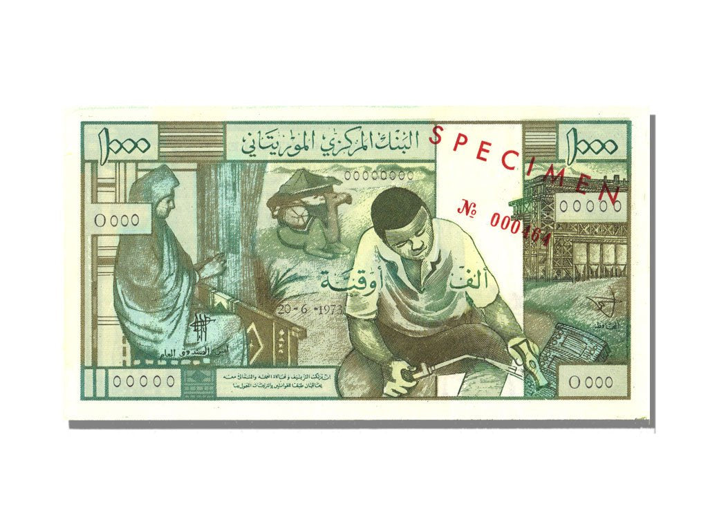 Mauritania, 1000 Ouguiya, 1973, KM #3s, 1973-06-20, UNC(65-70), O 000