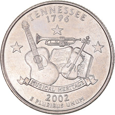 Coin, United States, Quarter Dollar, Quarter, 2002, U.S. Mint, Denver, Tennessee
