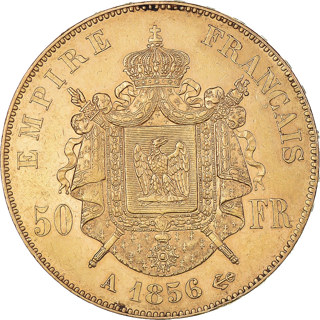 Münze, Frankreich, Napoleon III, 50 Francs, 1856, Paris, VZ, Gold, KM:785.1