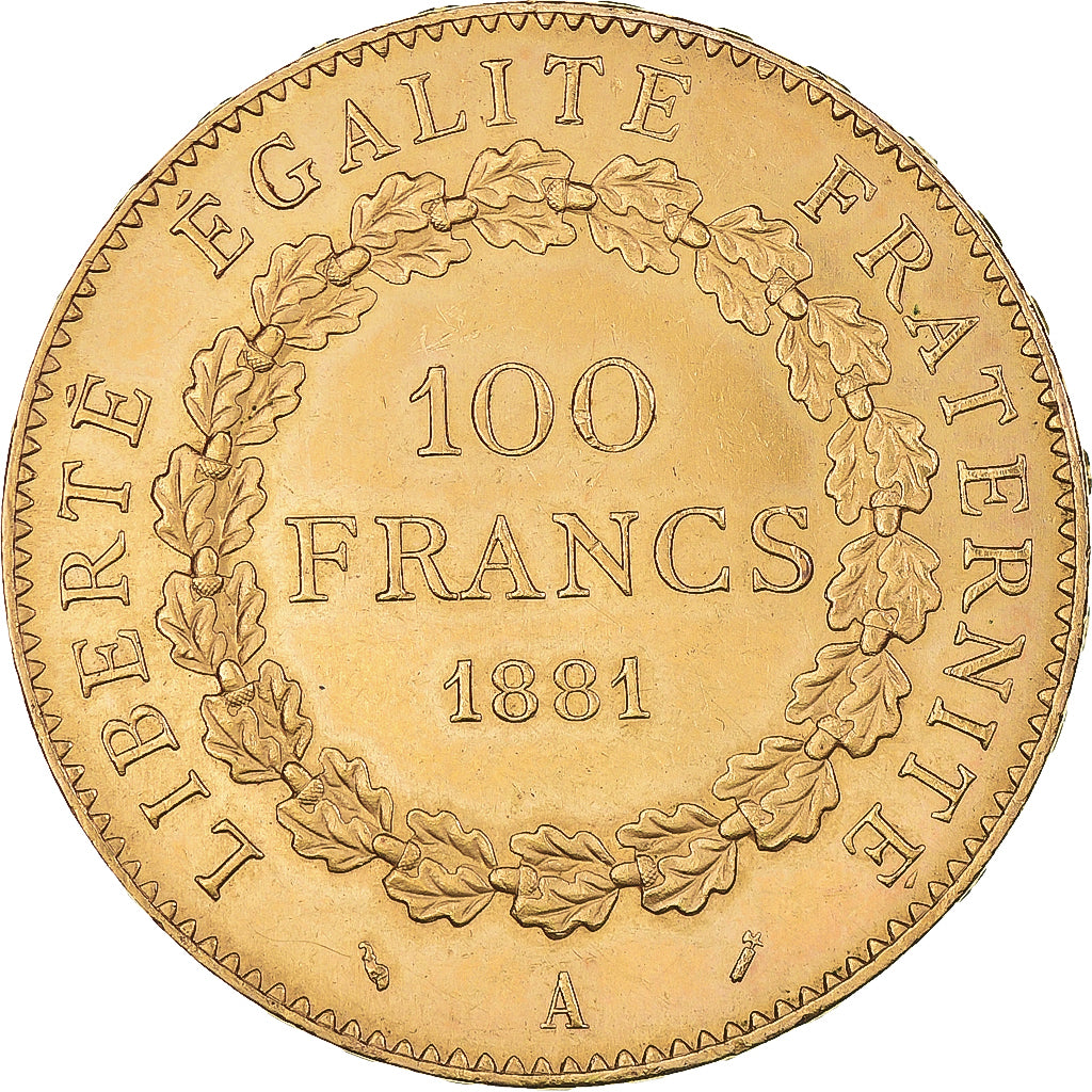Coin, France, Génie, 100 Francs, 1881, Paris, AU(50-53), Gold, KM:832