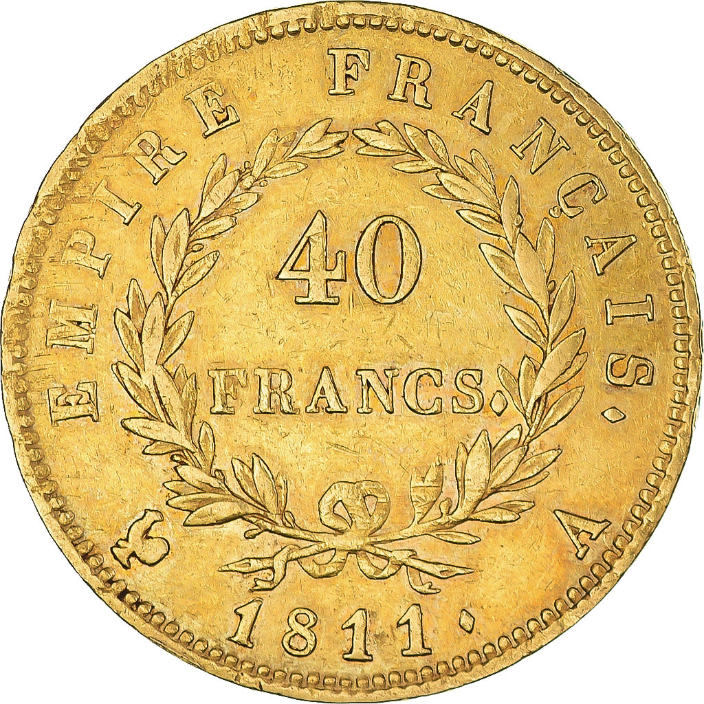 Münze, Frankreich, Napoléon I, 40 Francs, 1811, Paris, SS+, Gold, KM:696.1