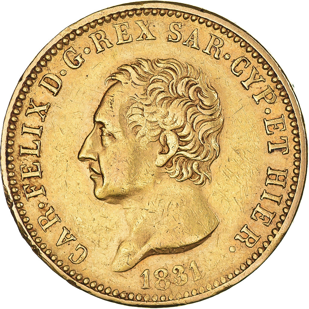 Coin, Italy, 40 Lire, 1831, Turin, EF(40-45), Gold, KM:C#107.1