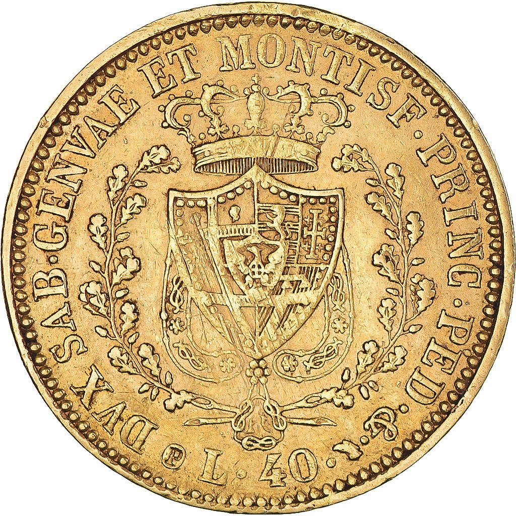 Coin, Italy, 40 Lire, 1831, Turin, EF(40-45), Gold, KM:C#107.1