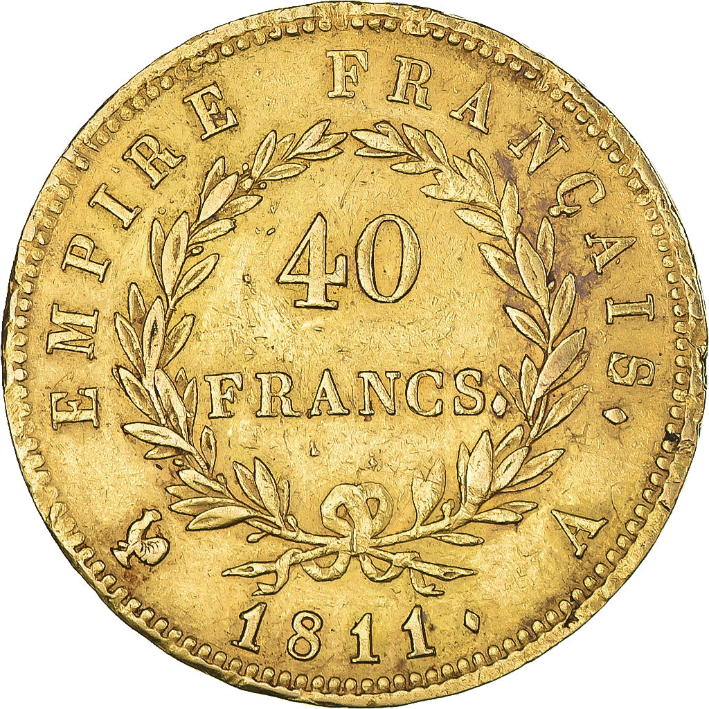 Coin, France, Napoléon I, 40 Francs, 1811, Paris, EF(40-45), Gold, KM:696.1