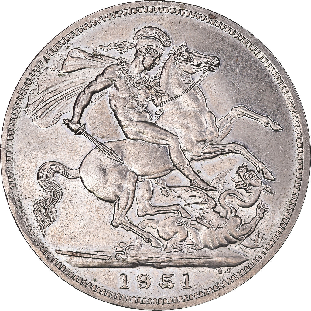 Coin, Great Britain, George VI, Crown, 1951, MS(60-62), Copper-nickel, KM:880