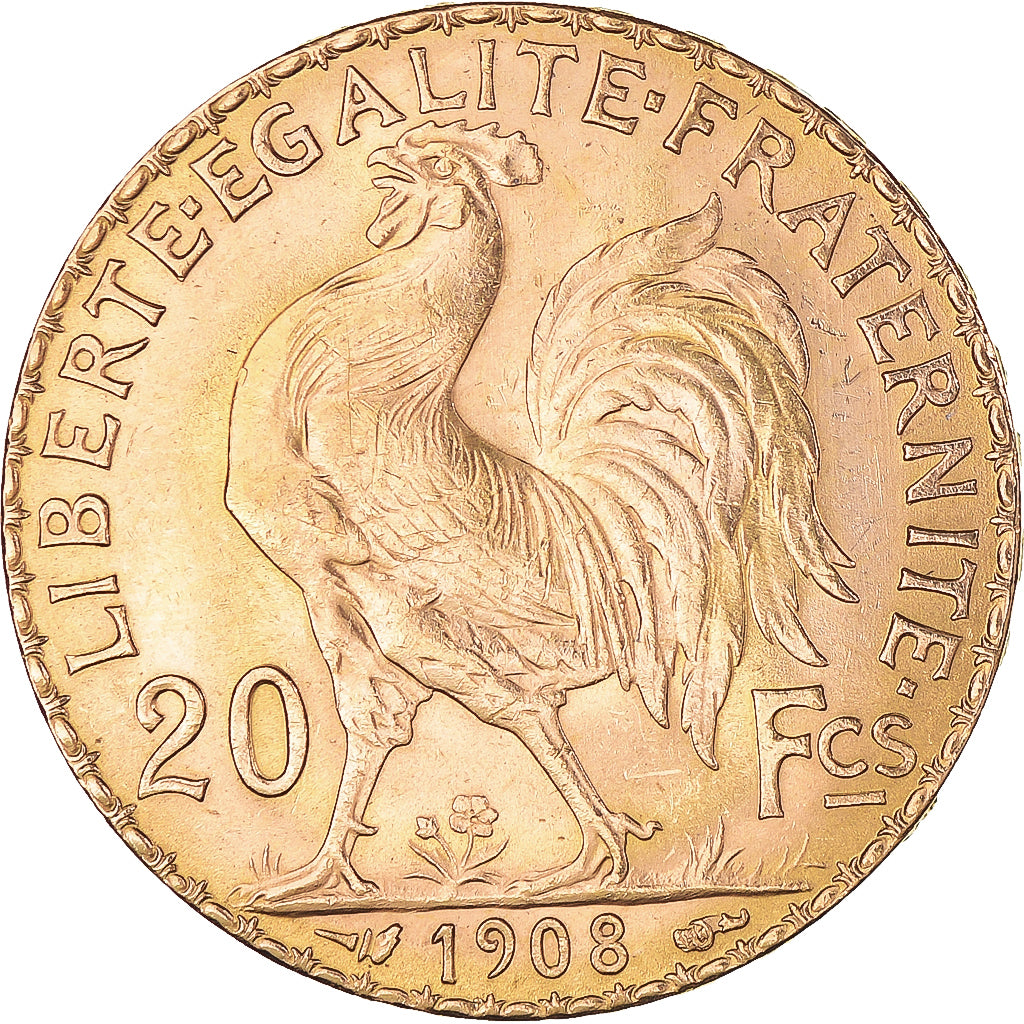 Monnaie, France, Marianne, 20 Francs, 1908, Paris, Coq, SPL, Or, Gadoury:1064a