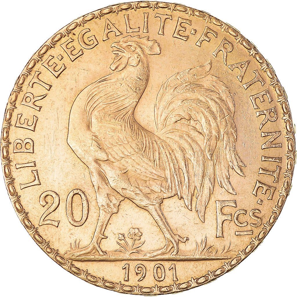 Münze, Frankreich, Marianne, 20 Francs, 1901, Paris, Coq, VZ, Gold, KM:847