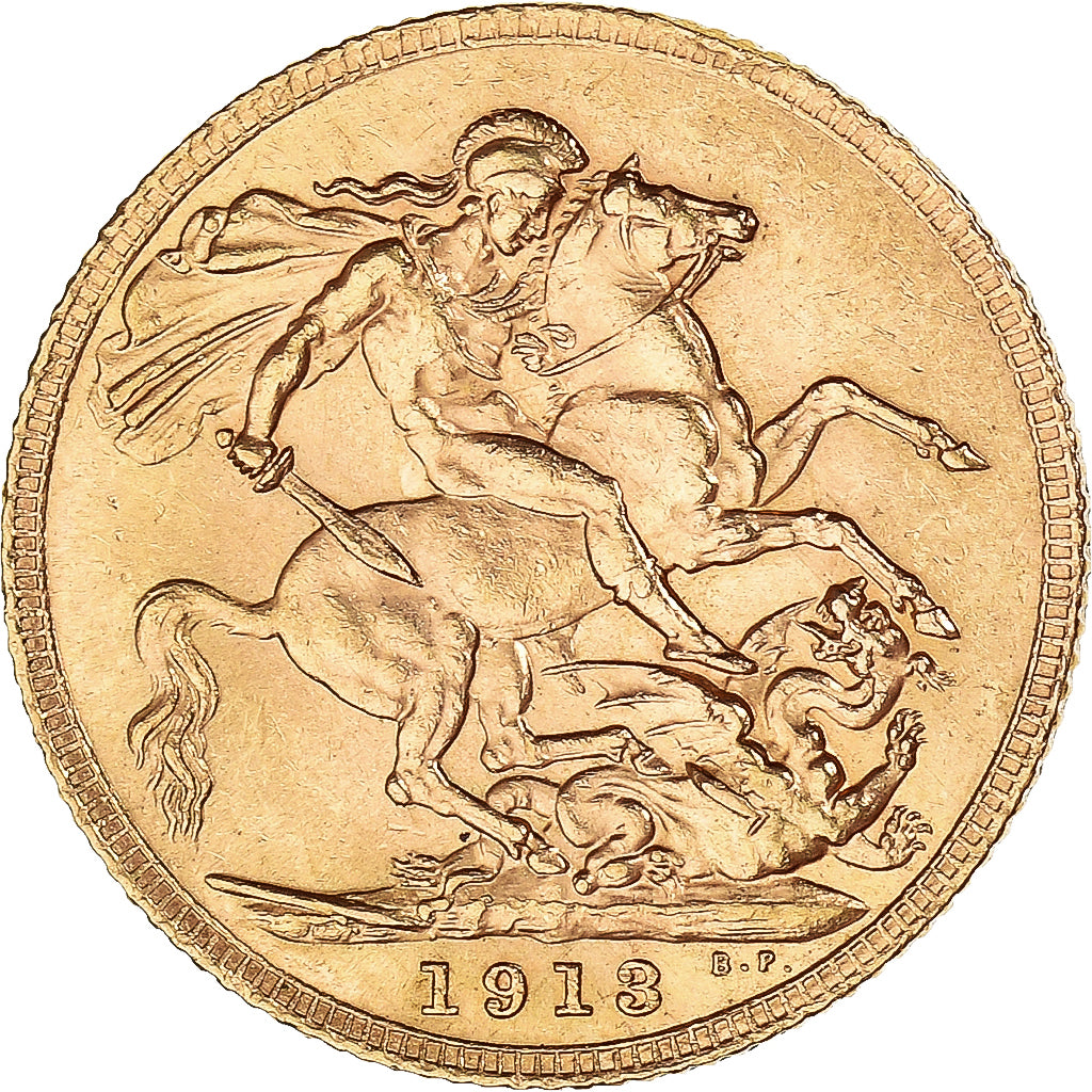 Moneda, Gran Bretaña, George V, Souverain, Sovereign, 1913, EBC, Oro, KM:820