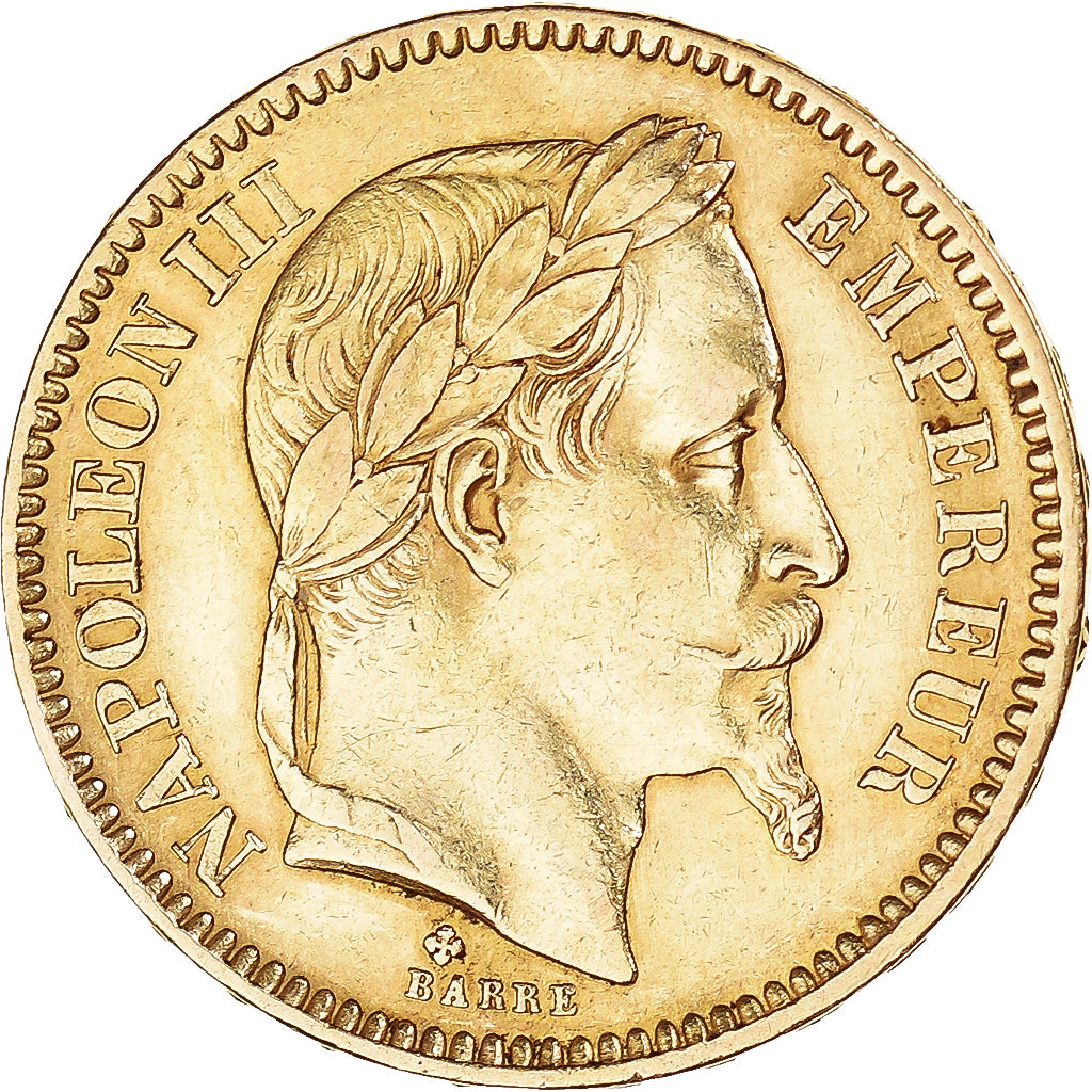 Moeda, França, Napoleon III, Napoléon III, 20 Francs, 1863, Strasbourg