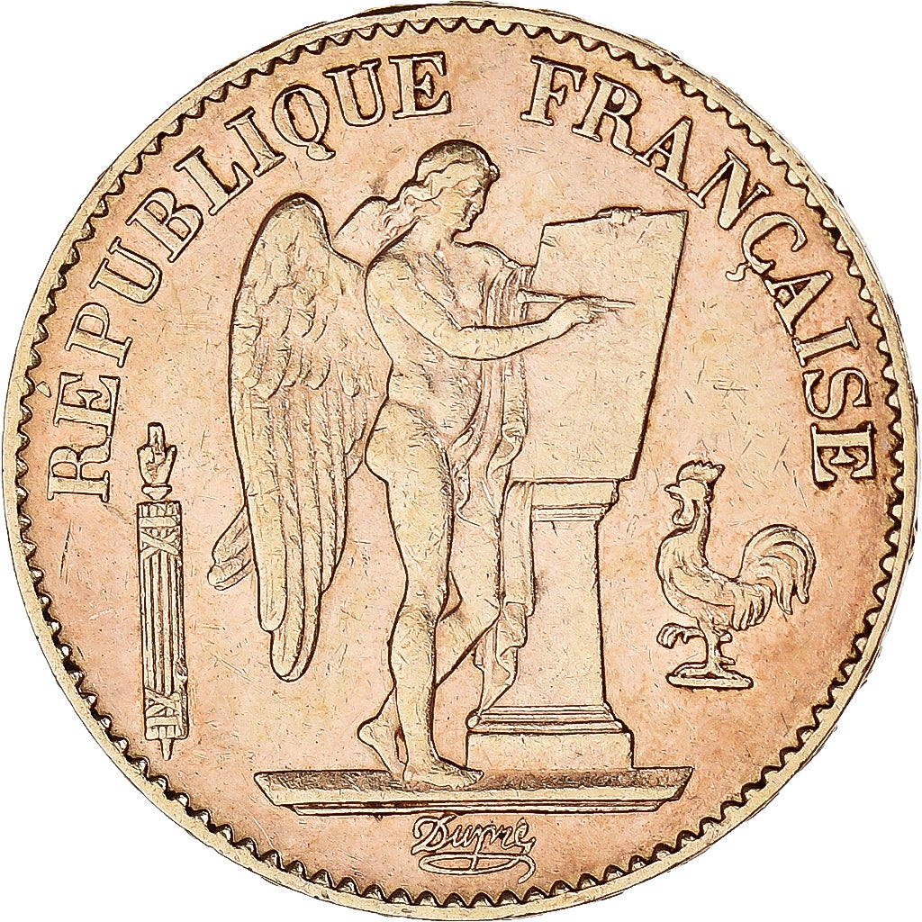Moneda, Francia, Génie, 20 Francs, 1893, Paris, MBC+, Oro, KM:825, Gadoury:1063