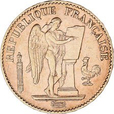 Moneda, Francia, Génie, 20 Francs, 1893, Paris, MBC+, Oro, KM:825, Gadoury:1063