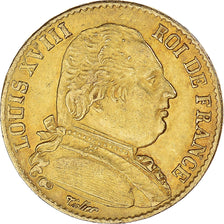 Coin, France, Louis XVIII, Louis XVIII, 20 Francs, 1814, Paris, EF(40-45), Gold