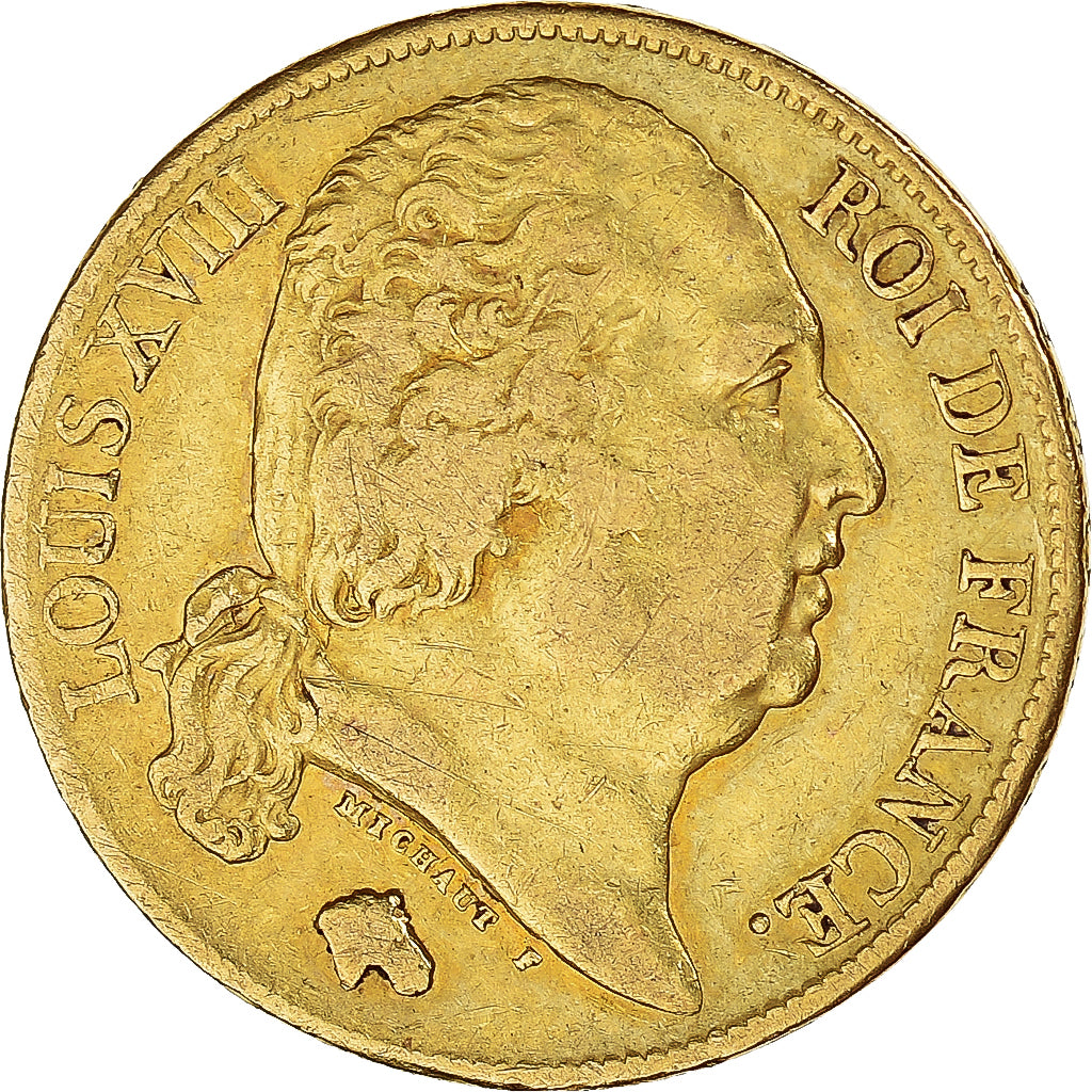 Coin, France, Louis XVIII, Louis XVIII, 20 Francs, 1819, Paris, EF(40-45), Gold