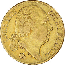 Coin, France, Louis XVIII, Louis XVIII, 20 Francs, 1819, Paris, EF(40-45), Gold