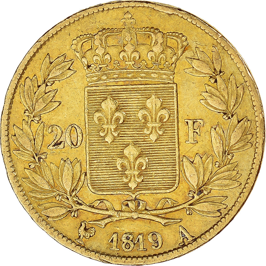 Coin, France, Louis XVIII, Louis XVIII, 20 Francs, 1819, Paris, EF(40-45), Gold