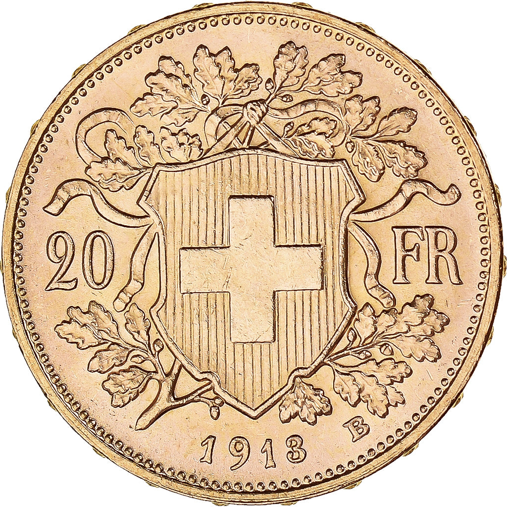 Moneda, Suiza, 20 Francs, 1913, Bern, SC, Oro, KM:35.1
