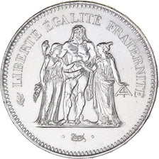 Moeda, França, Hercule, 50 Francs, 1975, Paris, MS(63), Prata, KM:941.1