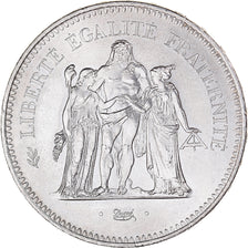 Moeda, França, Hercule, 50 Francs, 1975, Paris, MS(63), Prata, KM:941.1