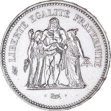 Moeda, França, Hercule, 50 Francs, 1978, Paris, MS(63), Prata, KM:941.1