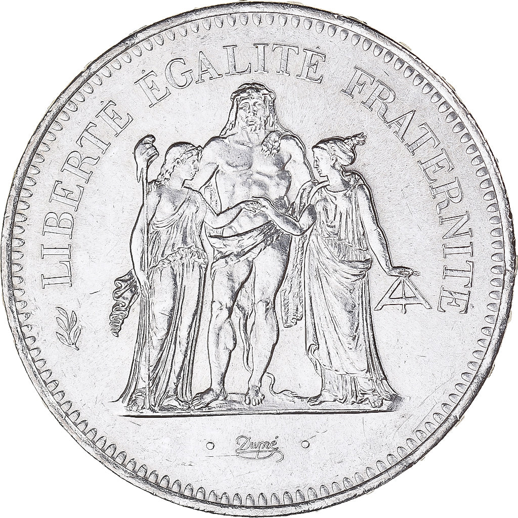 Coin, France, Hercule, 50 Francs, 1978, Paris, MS(63), Silver, KM:941.1