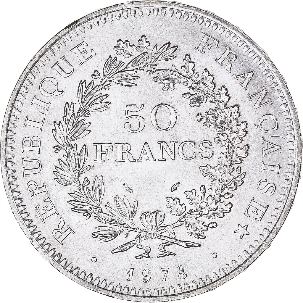 Coin, France, Hercule, 50 Francs, 1978, Paris, MS(63), Silver, KM:941.1
