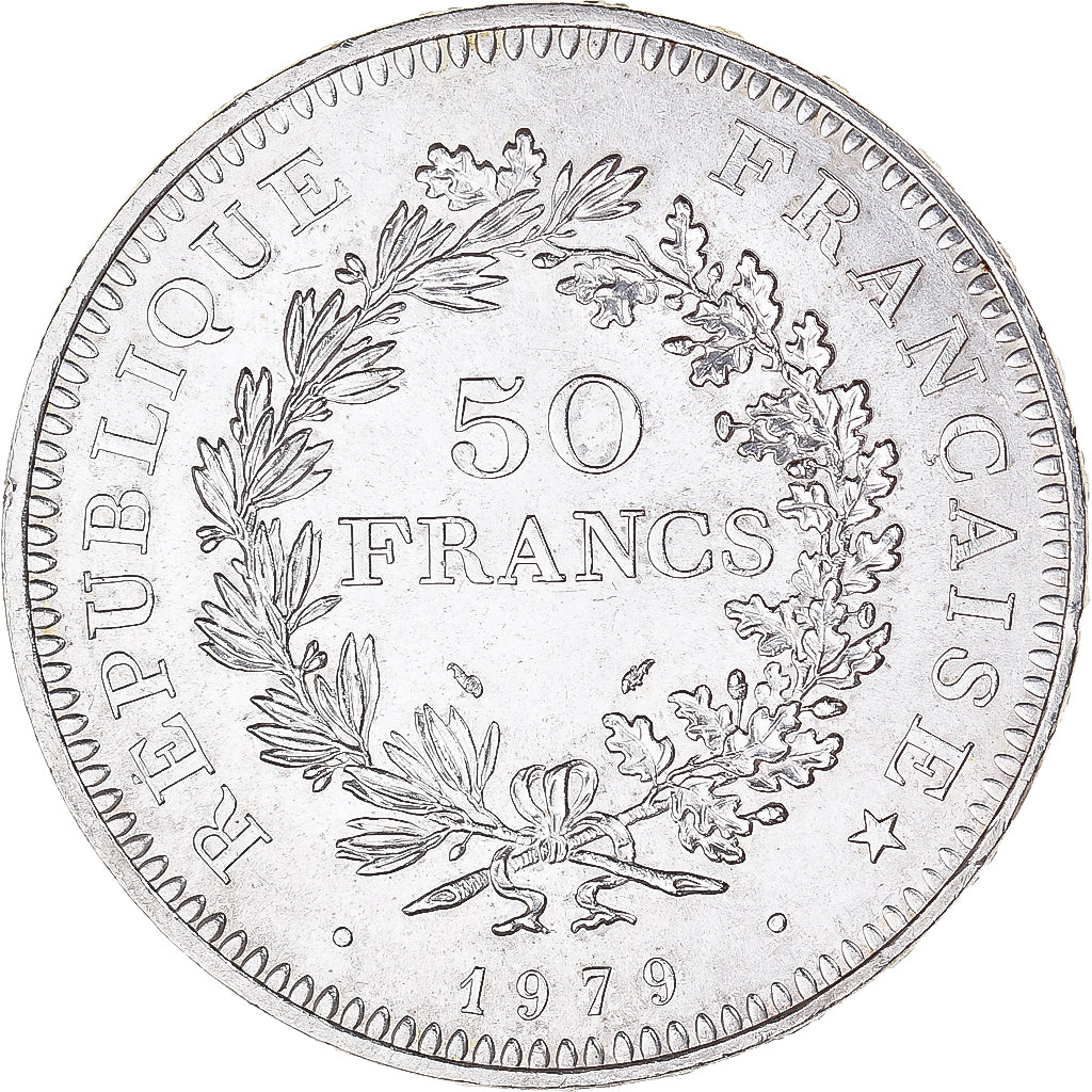 Coin, France, Hercule, 50 Francs, 1979, Paris, MS(63), Silver, KM:941.1