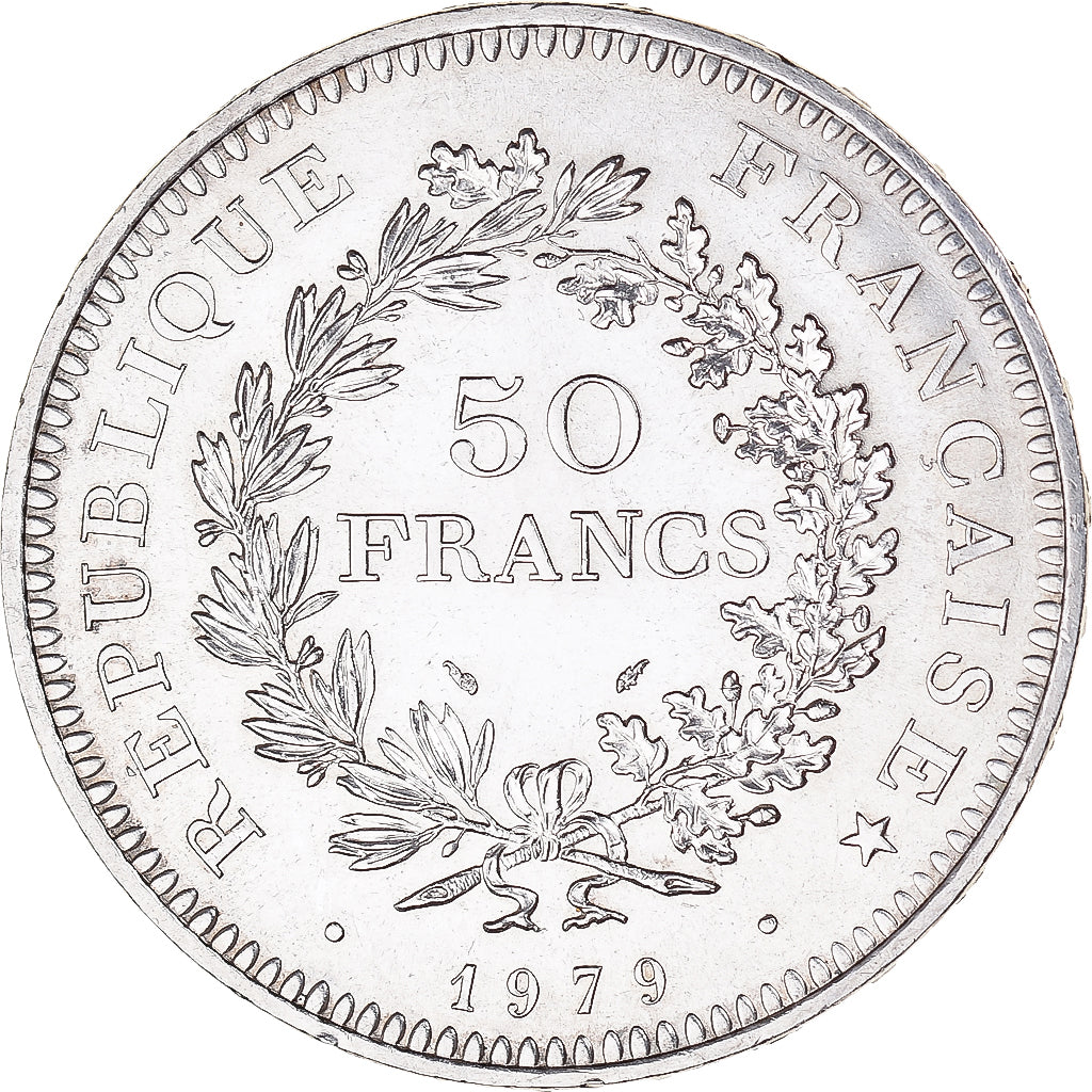 Coin, France, Hercule, 50 Francs, 1979, Paris, MS(63), Silver, KM:941.1