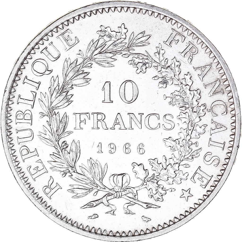 Moeda, França, Hercule, 10 Francs, 1966, Paris, MS(63), Prata, KM:932