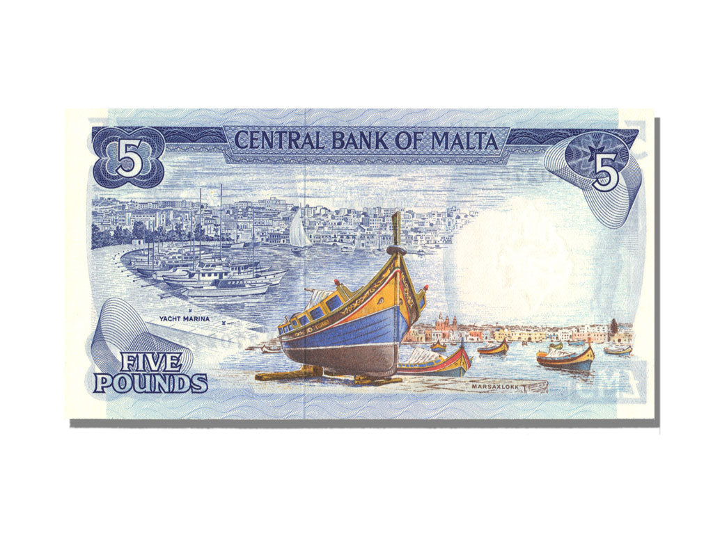 Biljet, Malta, 5 Liri, 1967, NIEUW