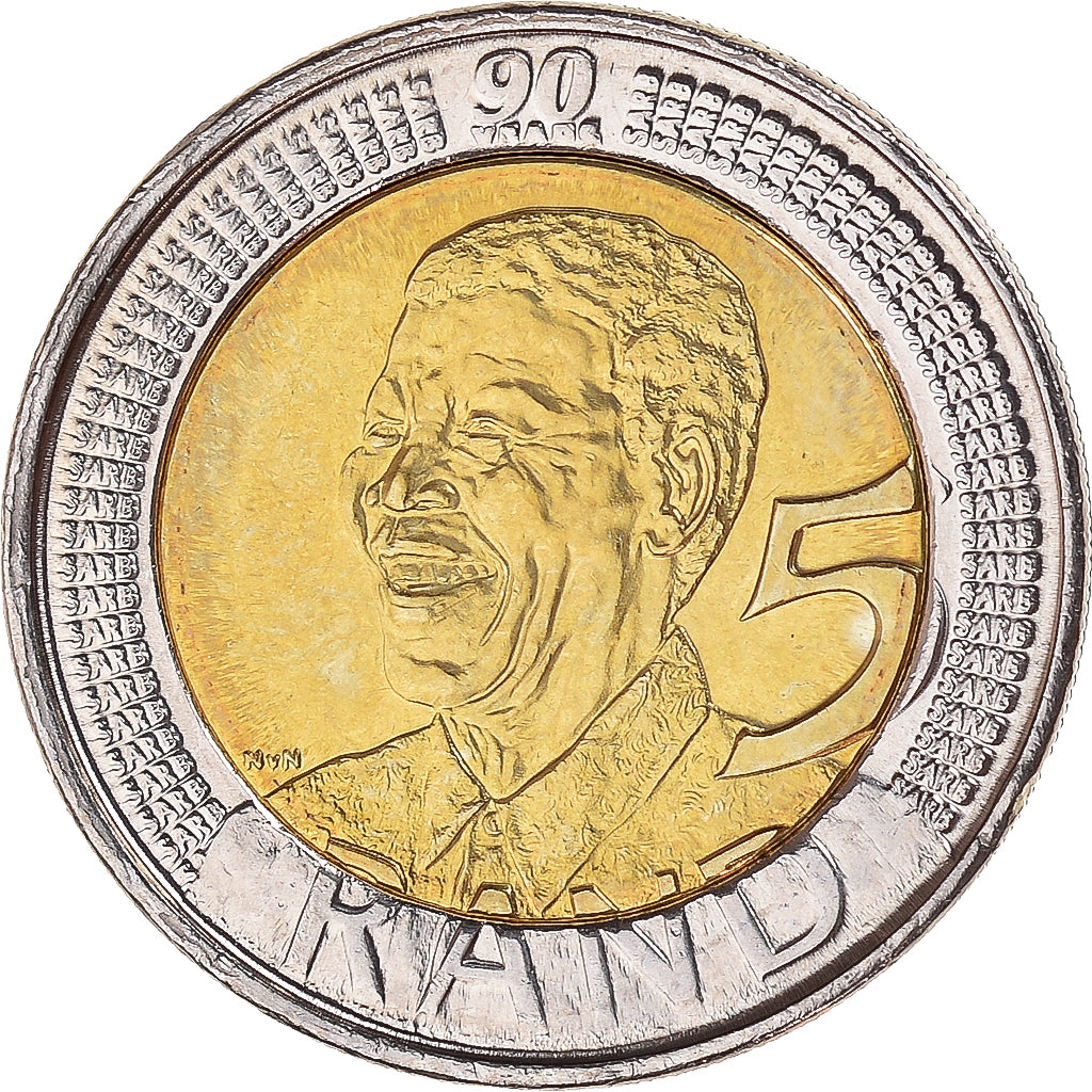 Coin, South Africa, 5 Rand, 2008, Pretoria, MS(63), Bi-Metallic, KM:439