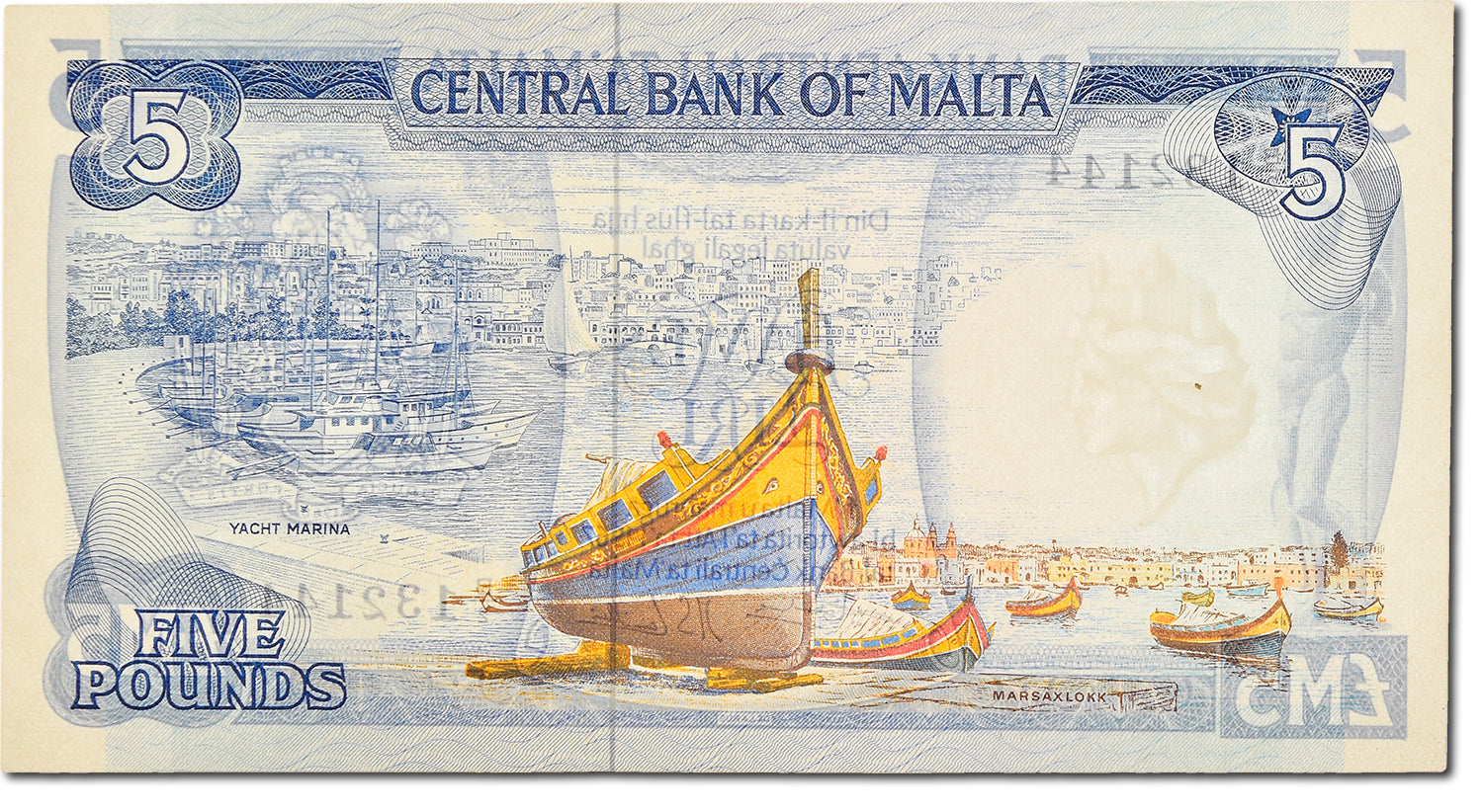 Banknote, Malta, 5 Liri, 1967, UNC(65-70)