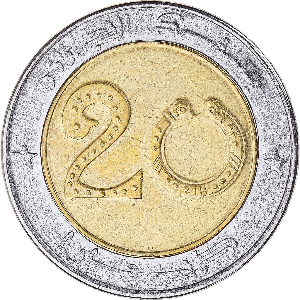 Coin, Algeria, 20 Dinars, 1993, Algiers, MS(60-62), Bi-Metallic, KM:125