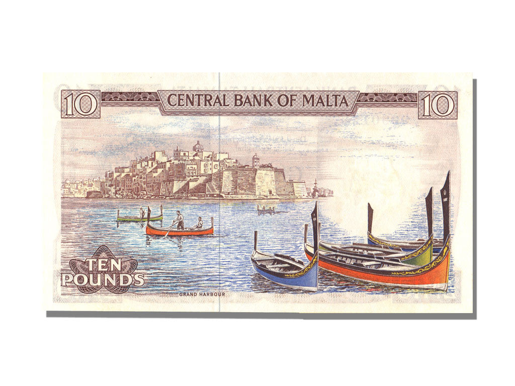 Malta, 10 Liri, 1967, KM #33e, UNC(65-70), C/9