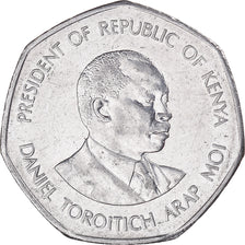 Moeda, Quénia, 5 Shillings, 1994, British Royal Mint, MS(60-62), Aço