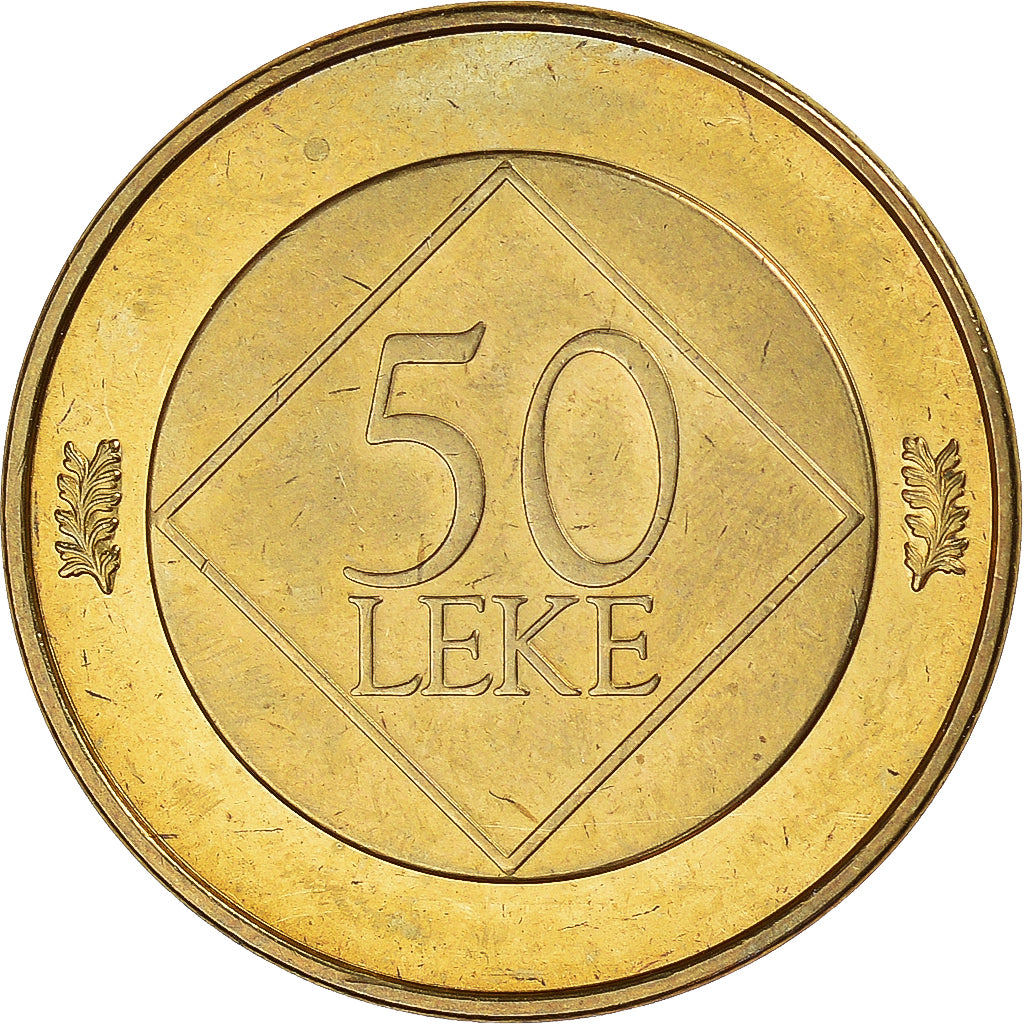 Monnaie, Albanie, 50 Lekë, 2003, SPL, Laiton, KM:89