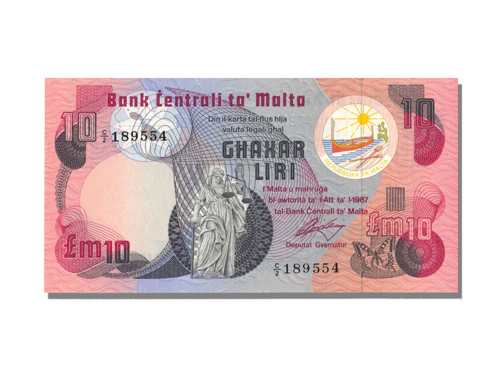 Banconote, Malta, 10 Liri, 1967, FDS