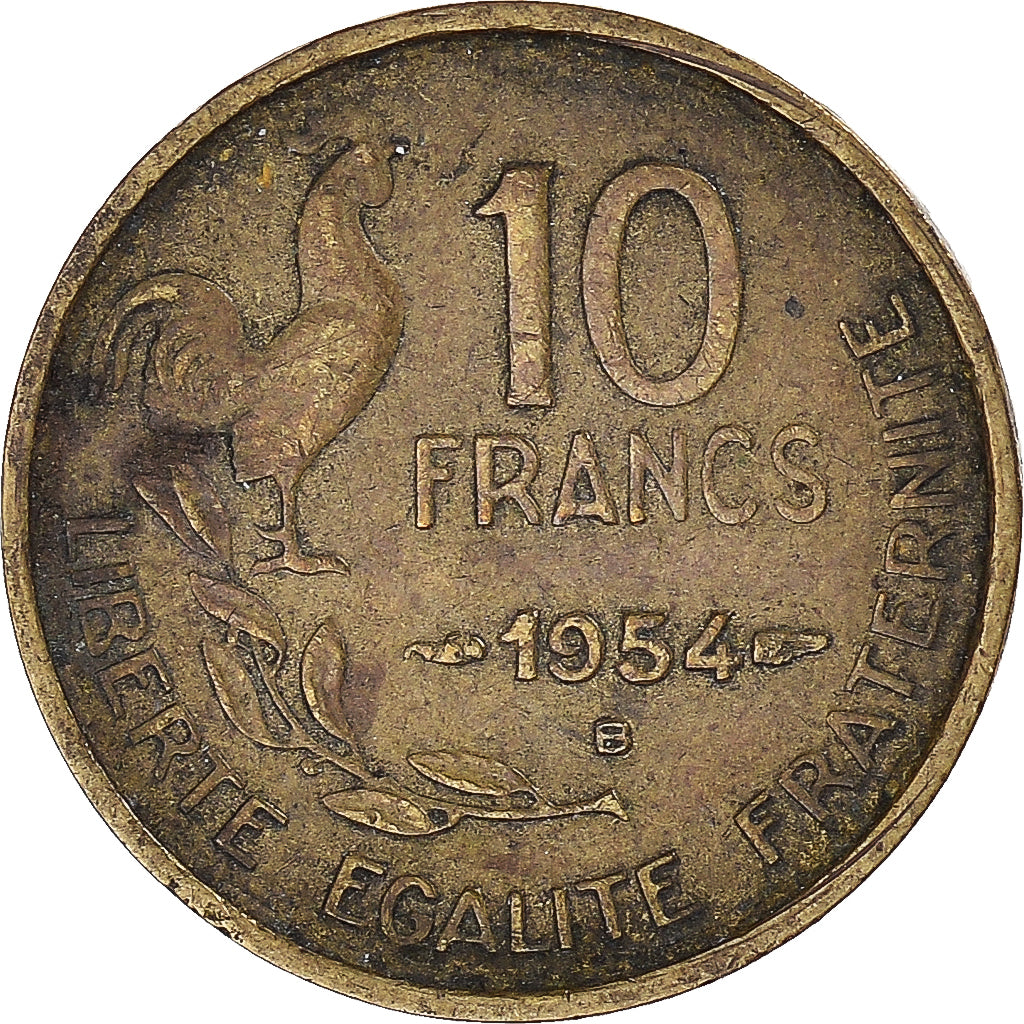 Coin, France, Guiraud, 10 Francs, 1954, Beaumont - Le Roger, VF(30-35)