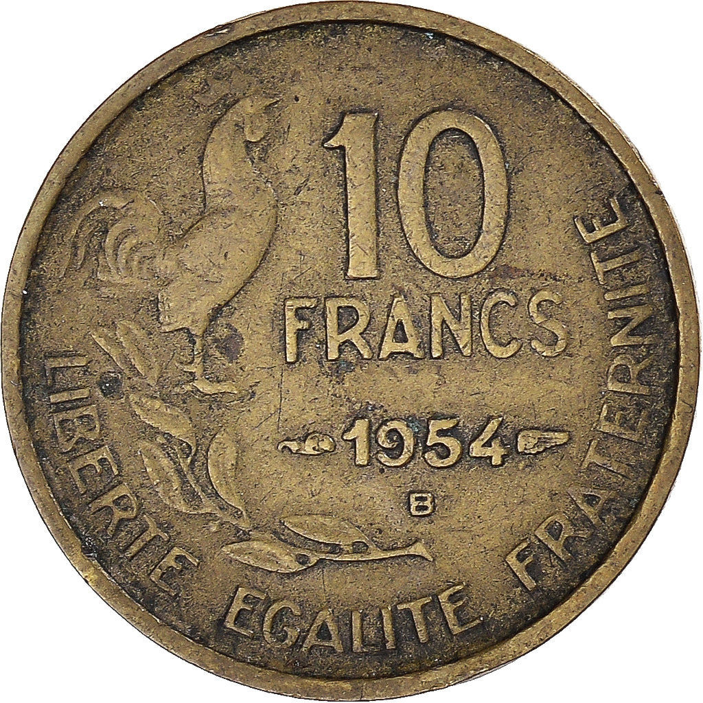 Coin, France, Guiraud, 10 Francs, 1954, Beaumont - Le Roger, VF(30-35)