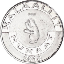 Moneta, Grenlandia, KALAALLIT NUNAAT, 5 Kroner, 2010, MS(60-62), Mosiądz
