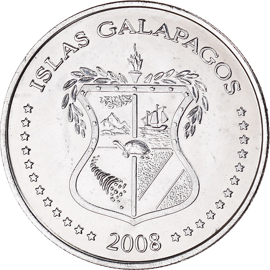 Coin, GALAPAGOS ISLANDS, 50 Centavos, 2008, MS(63), Copper-nickel, KM:5