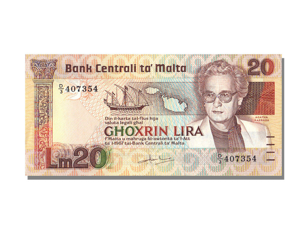 Banknote, Malta, 20 Lira, UNC(65-70)