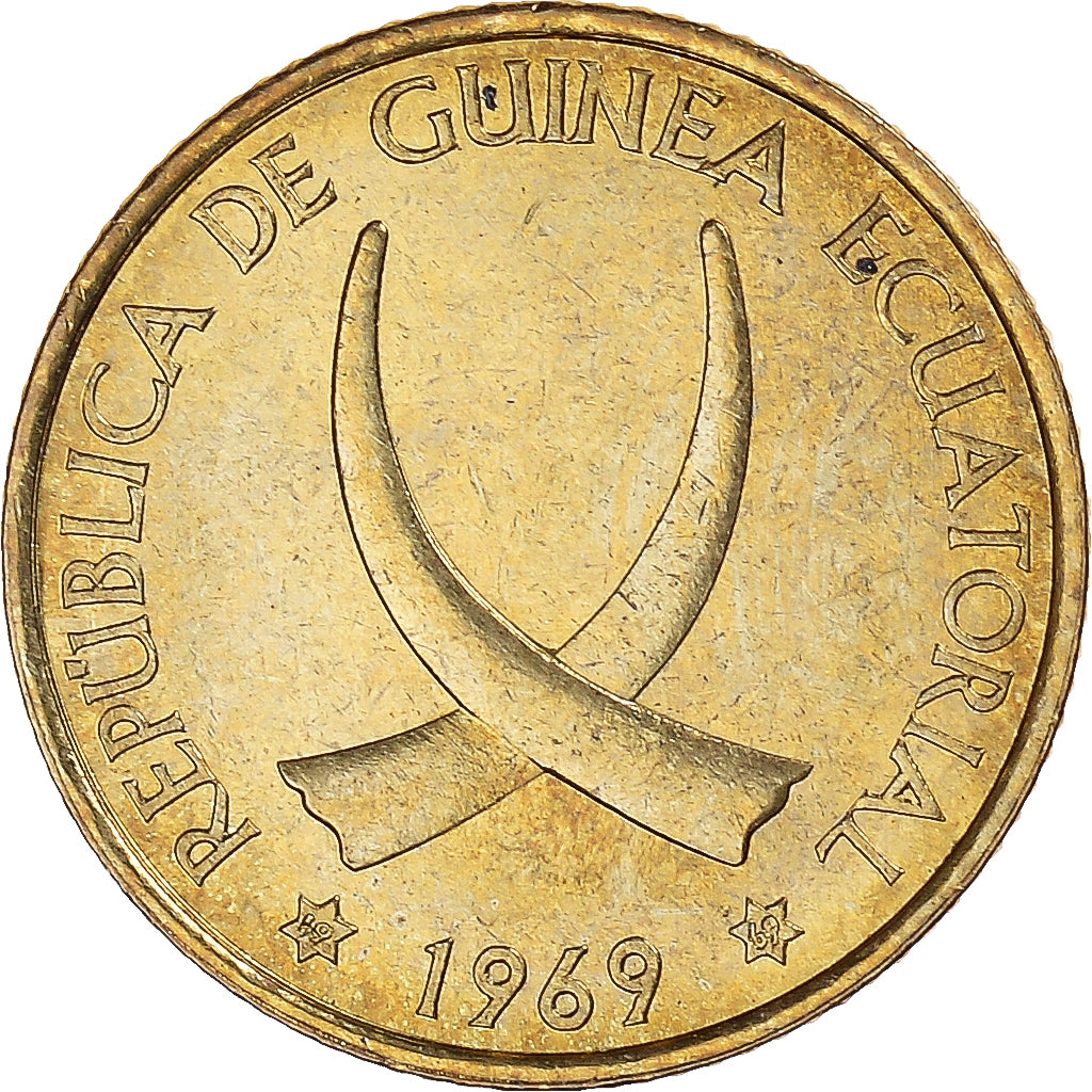 Coin, Equatorial Guinea, Peseta, 1969, AU(55-58), Aluminum-Bronze, KM:1